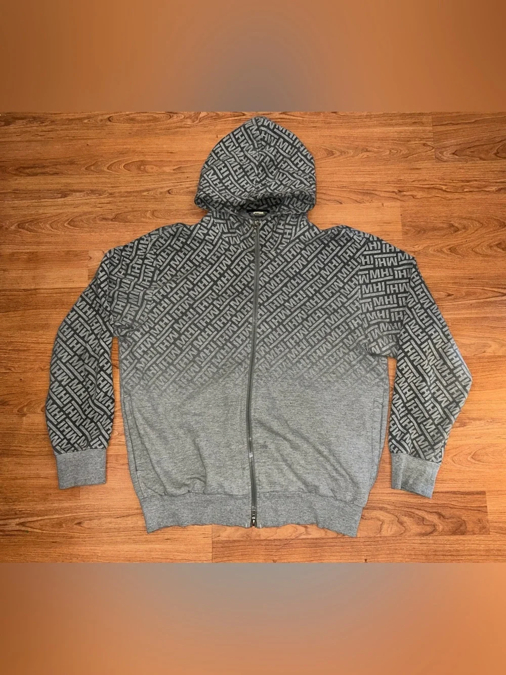 MAHARISHI Hardy Blechman Cotton monogram zip up hoodie XL